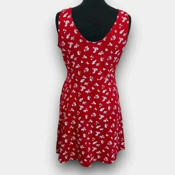 2 DYE 4 ladies floral sleeveless large dress‎ red with white flowers - Picture 4 of 11